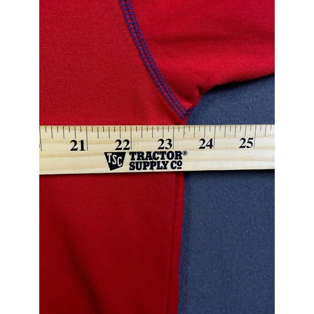 Red Snap Pullover XLarge Vintage 90s Grandma core Embroidered Flower Blast Blues - Picture 6 of 10
